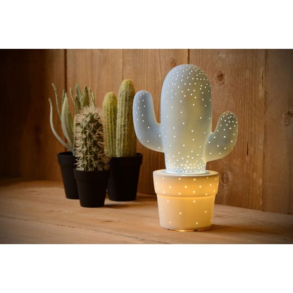 Lucide CACTUS - Tafellamp - Ø 20 cm - 1xE14 - Pastel blauw Lucide