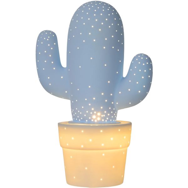 Lucide CACTUS - Tafellamp - Ø 20 cm - 1xE14 - Pastel blauw Lucide