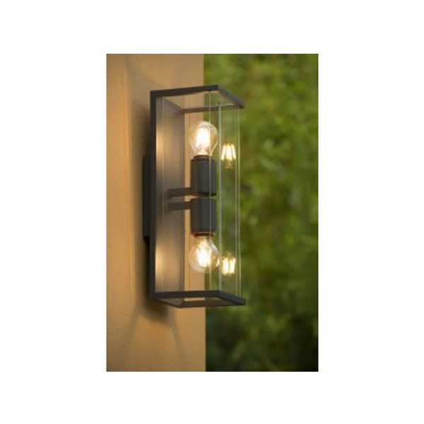 Lucide CLAIRE - Wandlamp Buiten - 2xE27 - IP54 - Antraciet Lucide