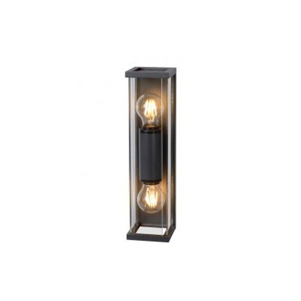 Lucide CLAIRE MINI - Wandlamp Buiten - 2xE27 - IP54 - Antraciet Lucide