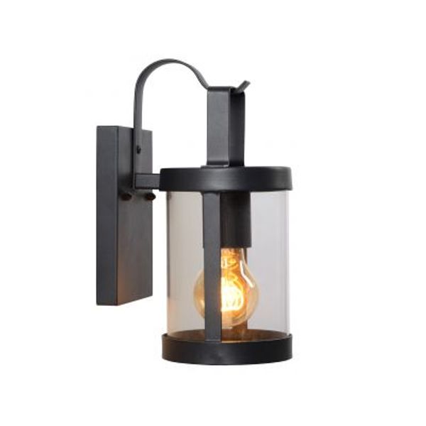 Lucide LINDELO - Wandlamp Buiten - 1xE27 - IP23 - Zwart Lucide