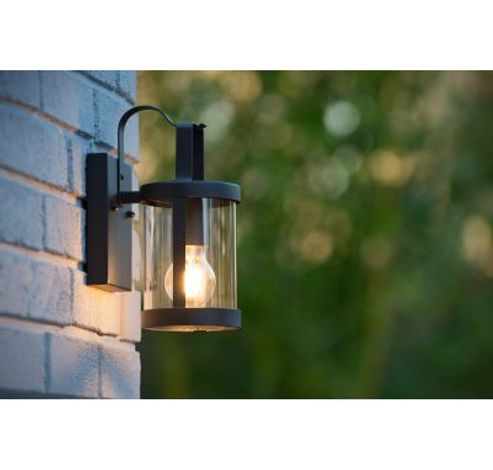 LINDELO - Wandlamp Buiten - 1xE27 - IP23 - Zwart Lucide  Lucide