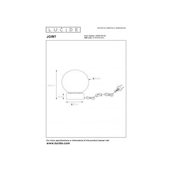 Lucide JORIT - Tafellamp - Ø 20 cm - 1xE27 - Fumé Lucide