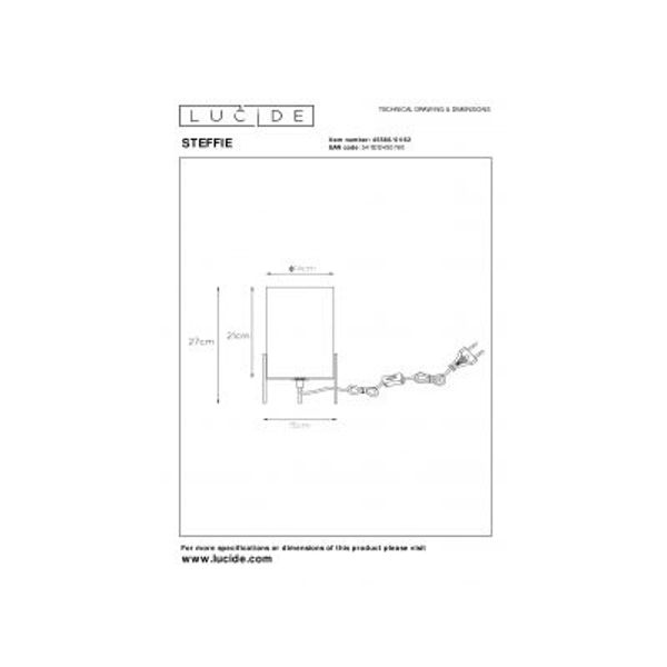 Lucide STEFFIE - Tafellamp - Ø 15,5 cm - 1xE27 - Amber Lucide