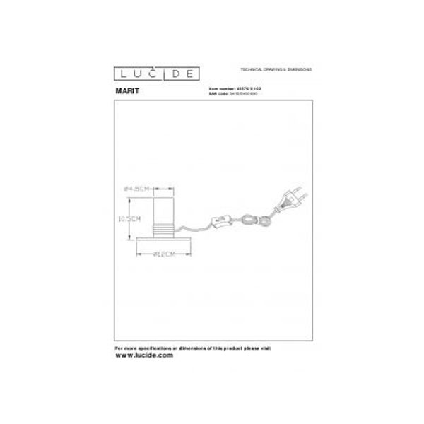 Lucide MARIT - Tafellamp - Ø 10 cm - 1xE27 - Mat Goud / Messing Lucide