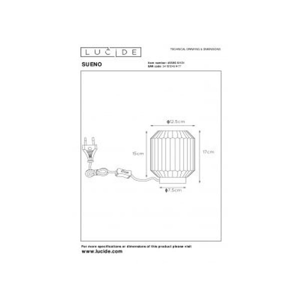 Lucide SUENO - Tafellamp - Ø 13 cm - 1xE14 - Wit Lucide