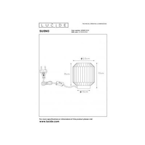 Lucide SUENO - Tafellamp - Ø 13 cm - 1xE14 - Mat Grijs Lucide