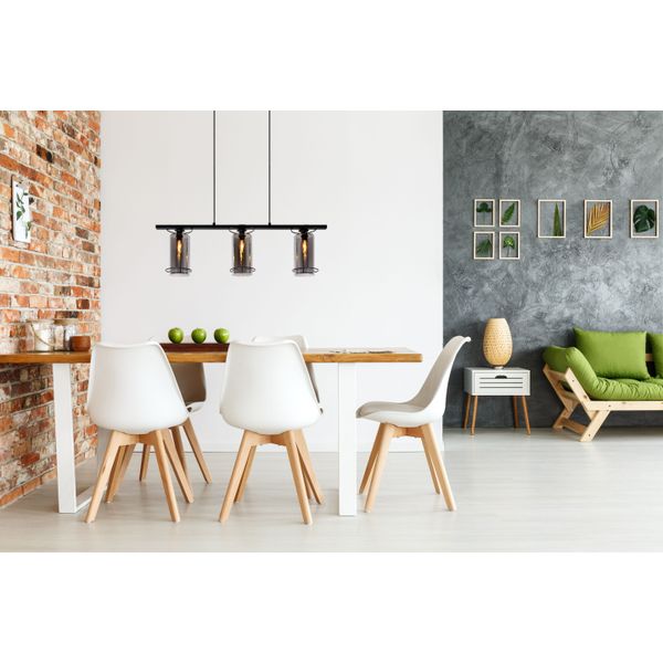 Lucide DOUNIA - Hanglamp - 3xE27 - Zwart Lucide