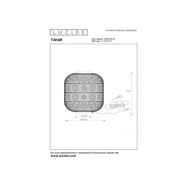 Lucide TAHAR - Tafellamp - Ø 25 cm - 1xE27 - Zwart Lucide