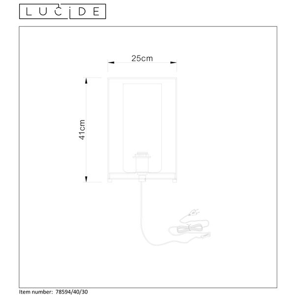 Lucide DOUNIA - Tafellamp - Ø 25 cm - 1xE27 - Zwart Lucide