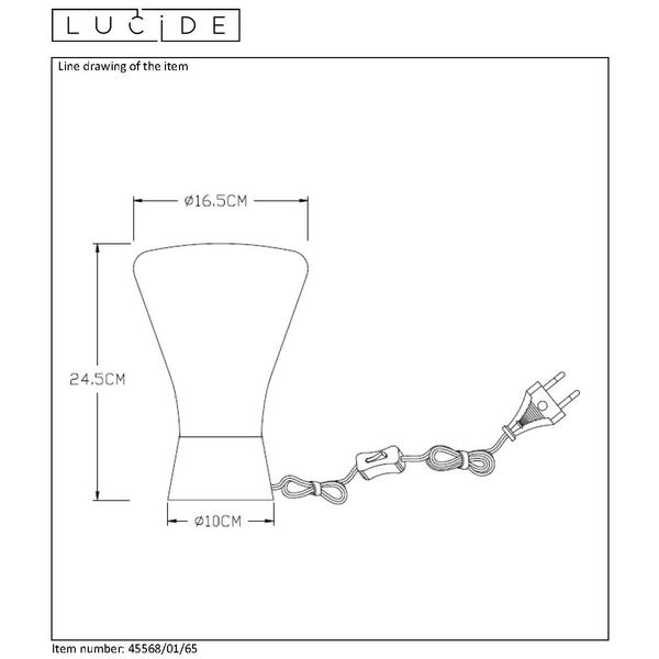 Lucide BARRY - Tafellamp - Ø 16,5 cm - 1xE27 - Fumé Lucide