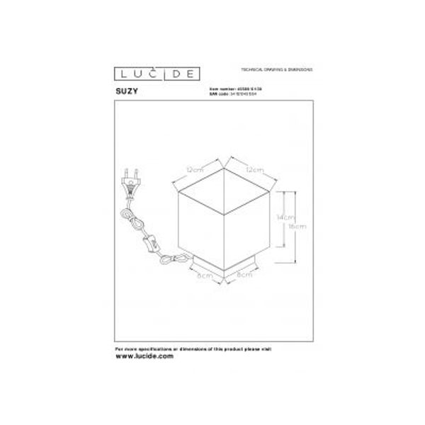 Lucide SUZY - Tafellamp - 1xE14 - Zwart Lucide