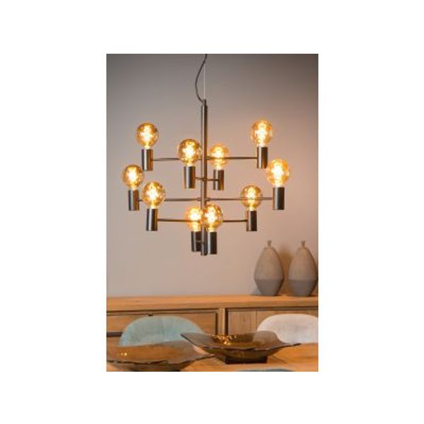 Lucide LEANNE - Hanglamp - Ø 65 cm - 10xE27 - Zwart Lucide