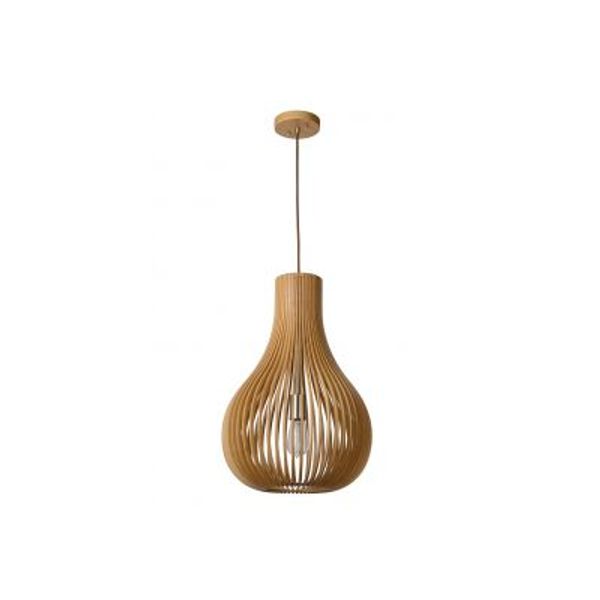 Lucide BODO - Hanglamp - Ø 38 cm - 1xE27 - Licht hout