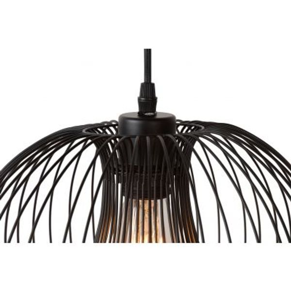 Lucide VINTI - Hanglamp - Ø 30 cm - 1xE27 - Zwart