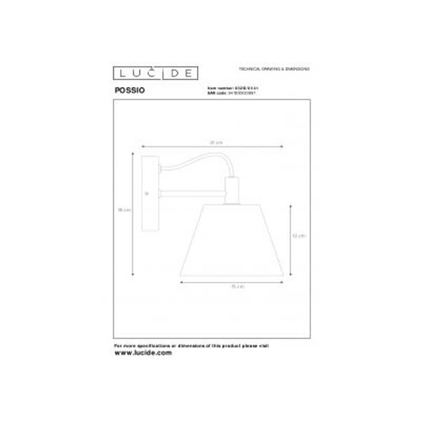 Lucide POSSIO - Wandlamp - 1xE14 - Taupe