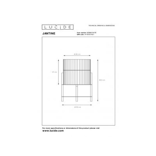 Lucide JANTINE - Tafellamp - Ø 30 cm - 1xE27 - Licht hout