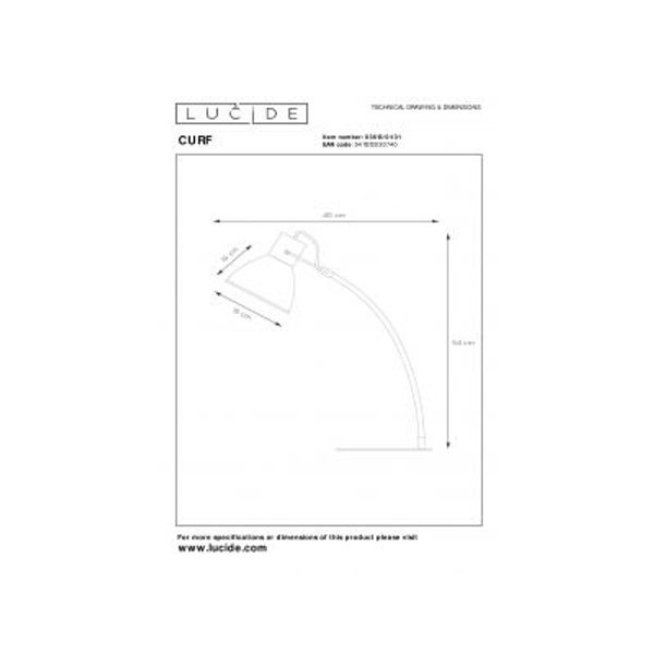 Lucide CURF - Bureaulamp - 1xE27 - Wit