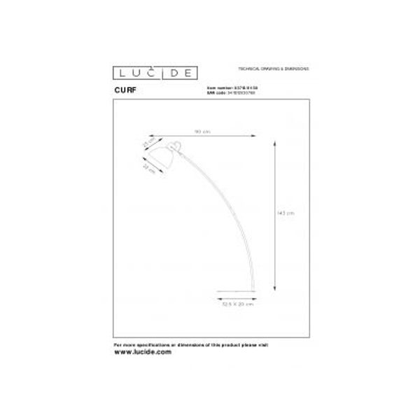 Lucide CURF - Leeslamp - 1xE27 - Zwart