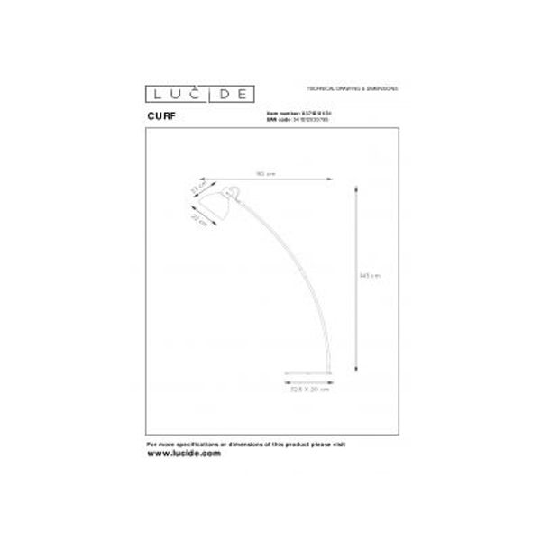 Lucide CURF - Leeslamp - 1xE27 - Wit