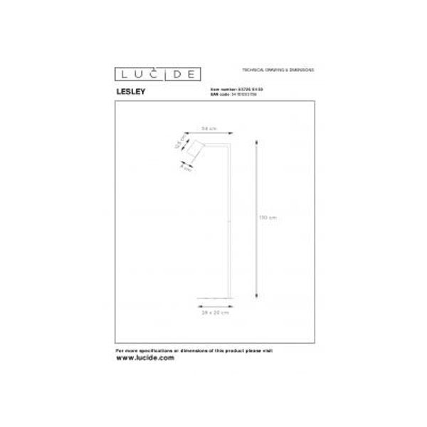 Lucide LESLEY - Leeslamp - 1xGU10 - Zwart