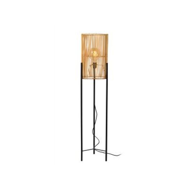 Lucide JANTINE - Vloerlamp - Ø 30 cm - 1xE27 - Licht hout