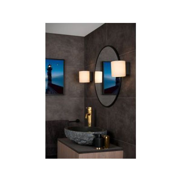 Lucide JELTE - Wandlamp Badkamer - Ø 12 cm - 1xG9 - IP44 - Zwart