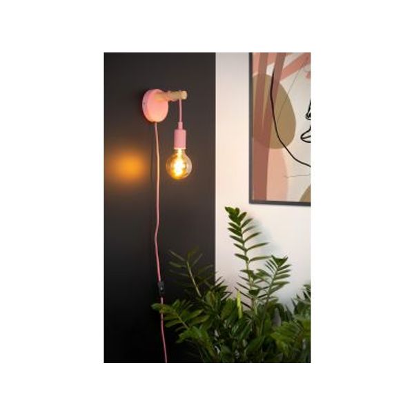 Lucide POLA - Wandlamp Kinderkamer - Ø 12 cm - 1xE27 - Roze