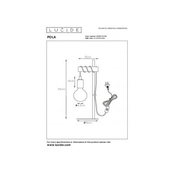 Lucide POLA - Tafellamp Kinderkamer - Ø 15 cm - 1xE27 - Roze