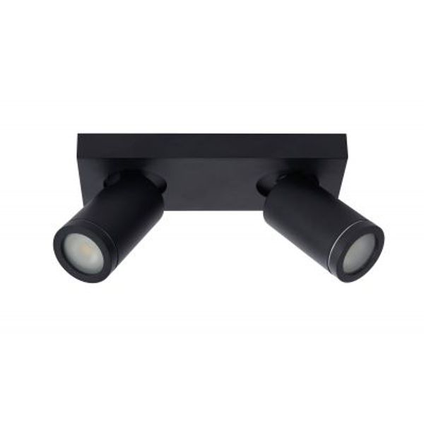 Lucide TAYLOR - Plafondspot Badkamer - LED Dim to warm - GU10 - 2x5W 2200K/3000K - IP44 - Zwart