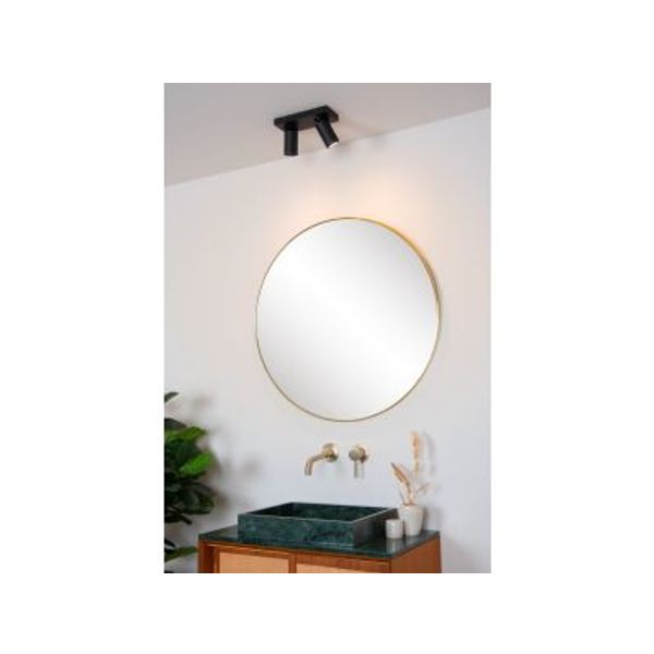 Lucide TAYLOR - Plafondspot Badkamer - LED Dim to warm - GU10 - 2x5W 2200K/3000K - IP44 - Zwart