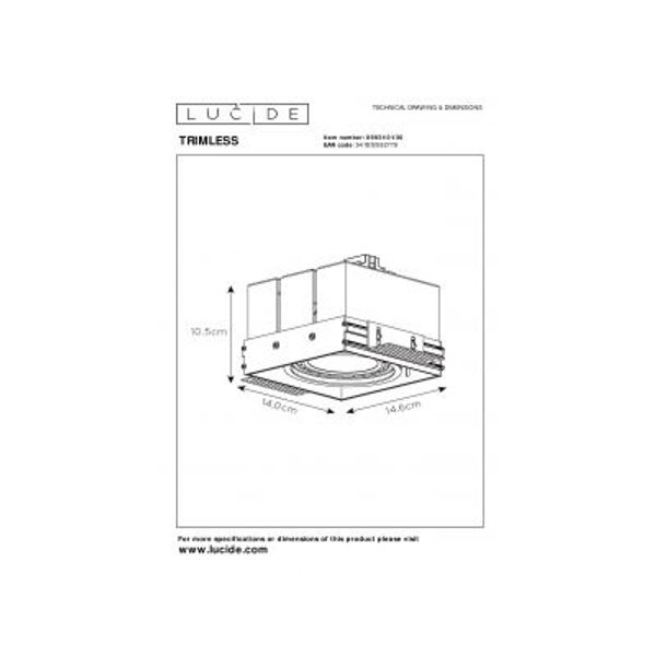 Lucide TRIMLESS - Inbouwspot - 1xGU10 - Zwart