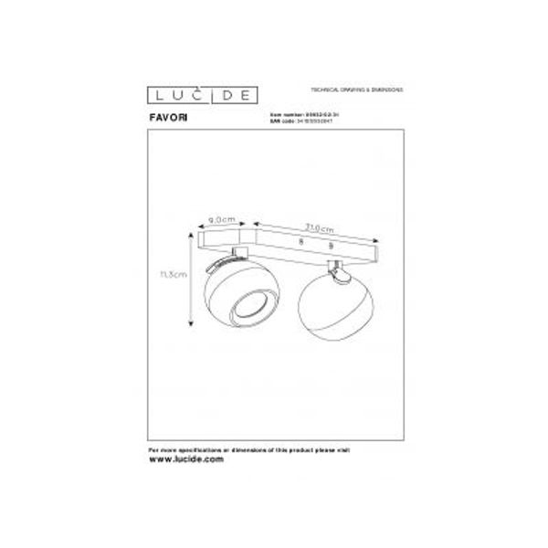 Lucide FAVORI - Plafondspot - 2xGU10 - Wit