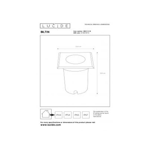 Lucide BILTIN - Grondspot Buiten - 1xGU10 - IP67 - Mat chroom