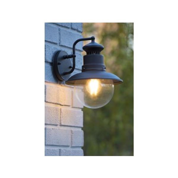 Lucide FIGO - Wandlamp Buiten - Ø 21,3 cm - 1xE27 - IP44 - Zwart