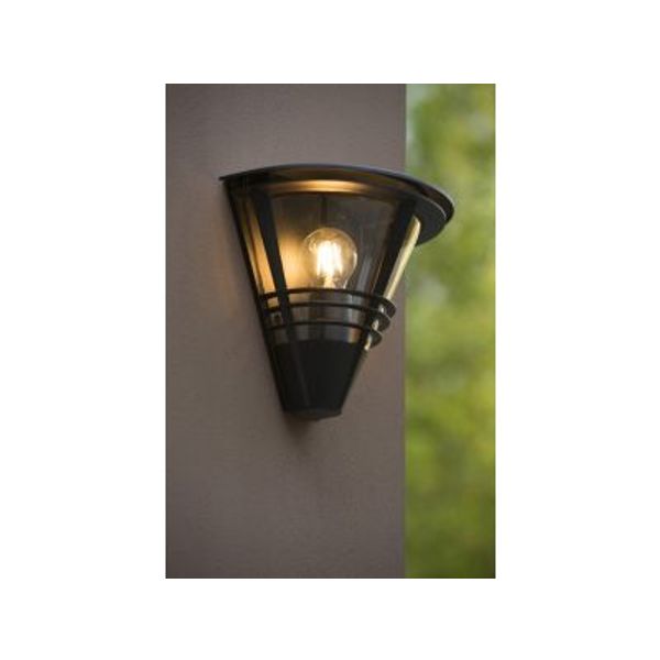 Lucide LIVIA - Wandlamp Buiten - 1xE27 - IP44 - Zwart