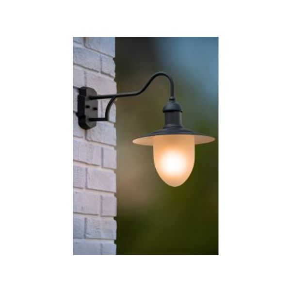 Lucide ARUBA - Wandlamp Buiten - Ø 25 cm - 1xE27 - IP44 - Zwart