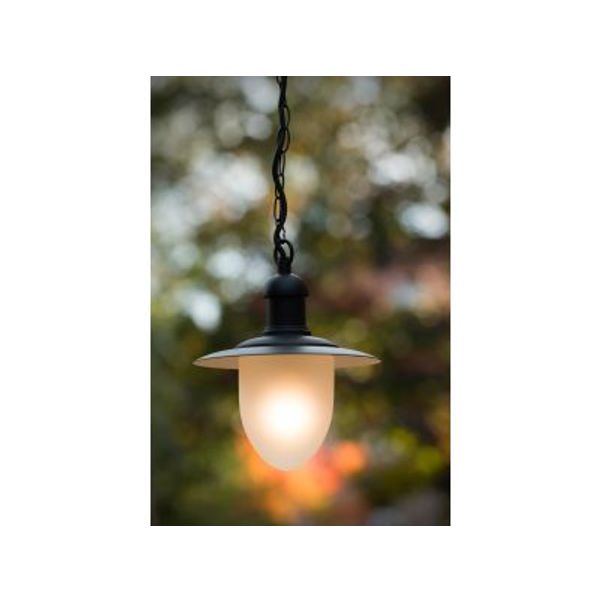 Lucide ARUBA - Hanglamp Buiten - Ø 25 cm - 1xE27 - IP44 - Zwart