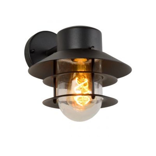 Lucide ZICO - Wandlamp Buiten - Ø 21,8 cm - 1xE27 - IP44 - Zwart