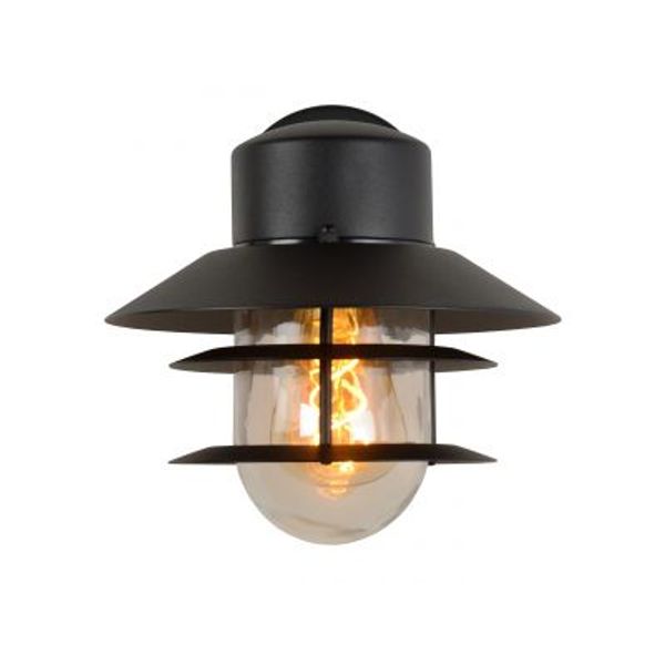 Lucide ZICO - Wandlamp Buiten - Ø 21,8 cm - 1xE27 - IP44 - Zwart