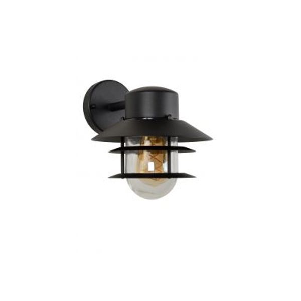 Lucide ZICO - Wandlamp Buiten - Ø 21,8 cm - 1xE27 - IP44 - Zwart