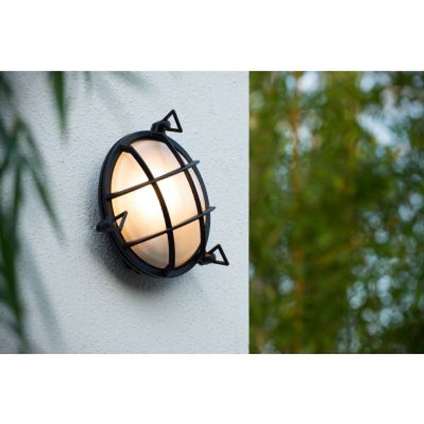 Lucide DUDLEY - Wandlamp Buiten - Ø 25 cm - 1xE27 - IP65 - Zwart