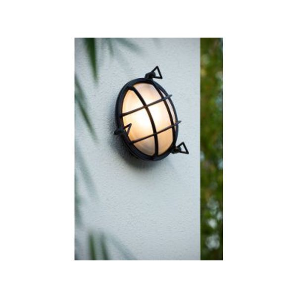 Lucide DUDLEY - Wandlamp Buiten - Ø 25 cm - 1xE27 - IP65 - Zwart