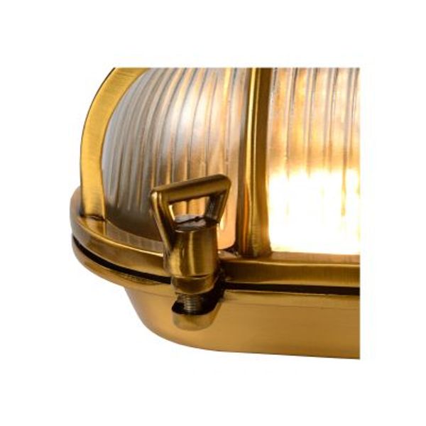 Lucide DUDLEY - Wandlamp Buiten - 1xE27 - IP65 - Mat Goud / Messing