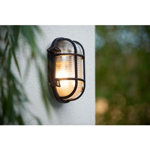 Lucide DUDLEY - Wandlamp Buiten - 1xE27 - IP65 - Zwart