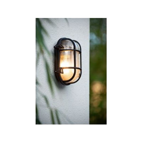 Lucide DUDLEY - Wandlamp Buiten - 1xE27 - IP65 - Zwart