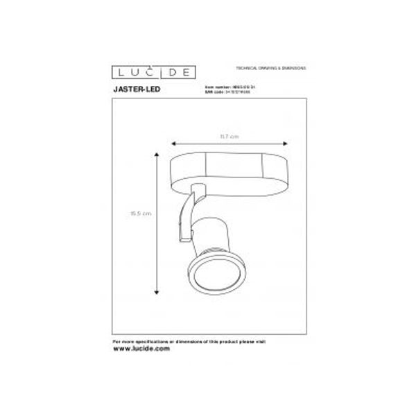 Lucide JASTER-LED - Plafondspot - LED - GU10 - 1x5W 2700K - Wit