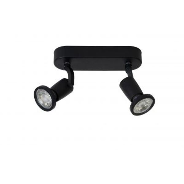 Lucide JASTER-LED - Plafondspot - LED - GU10 - 2x5W 2700K - Zwart