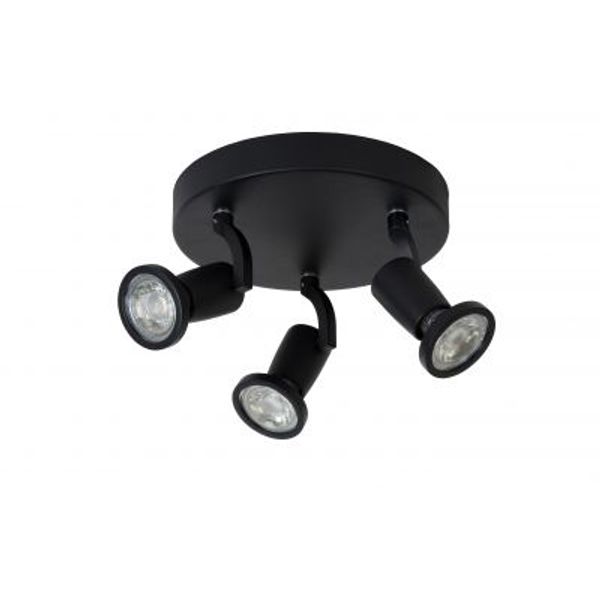 Lucide JASTER-LED - Plafondspot - Ø 20 cm - LED - GU10 - 3x5W 2700K - Zwart