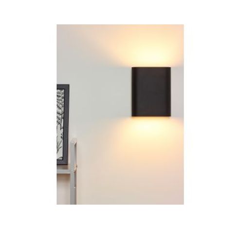 OVALIS - Wandlamp - 2xE14 - Zwart  Lucide